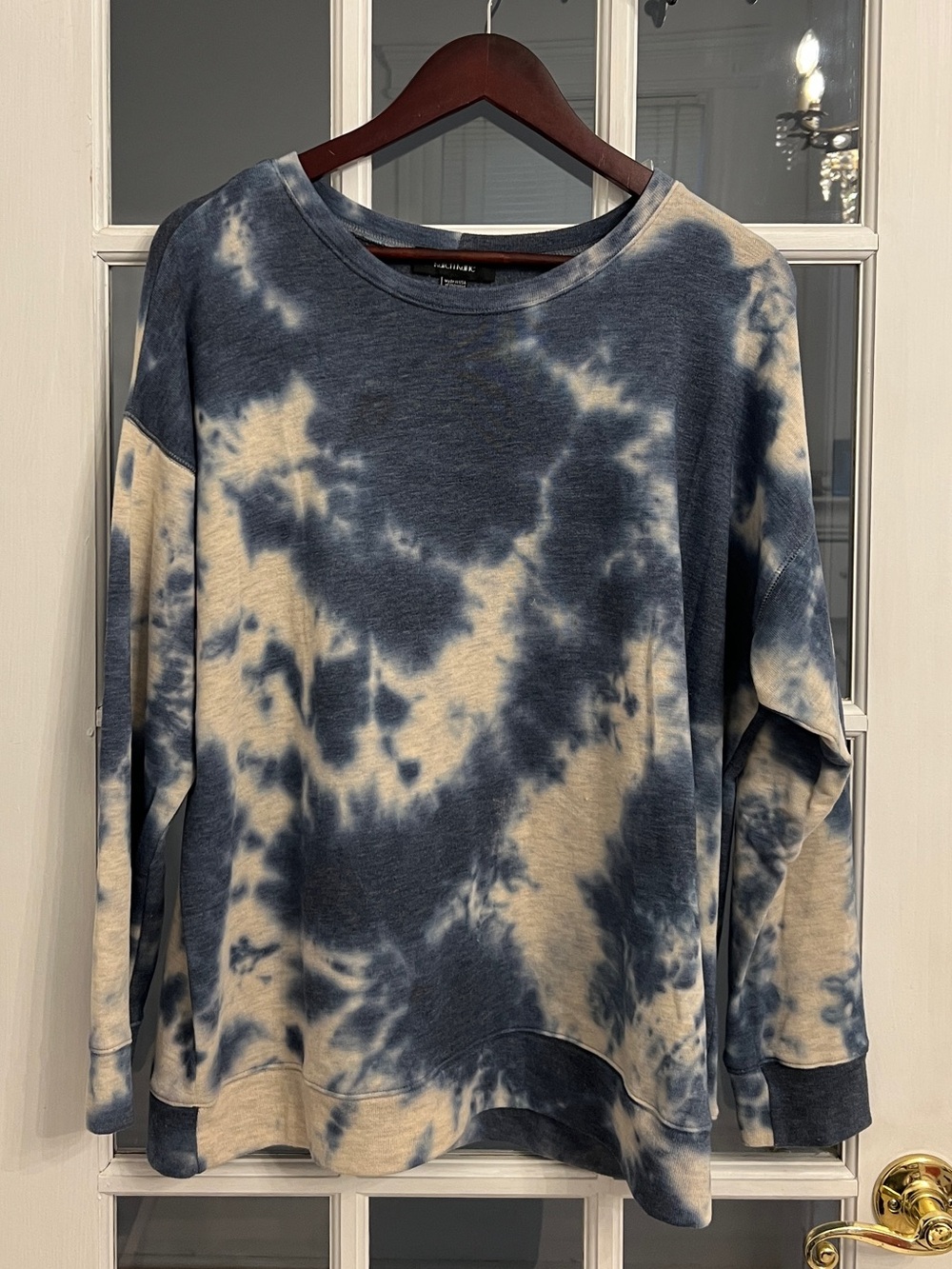 KAREN KANE Women’s Blue Tie Dye Oversized Sweatshirt Pullover Plus Size 1X
